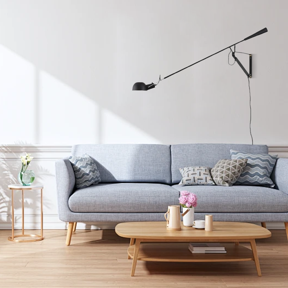 Modern Black Swing - arm Wall Lamp Living Room